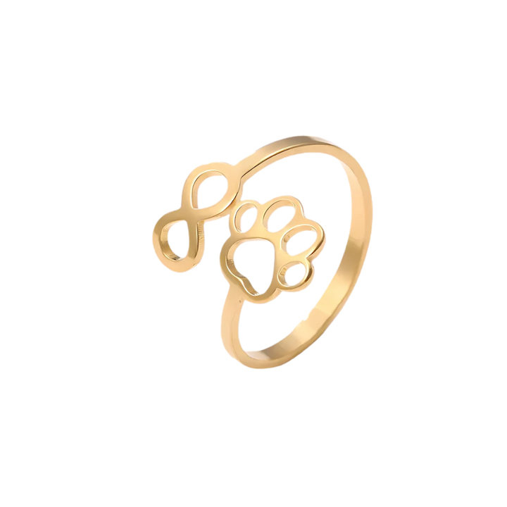 Fraser - Pfote & Heart Ring Gold and Silver