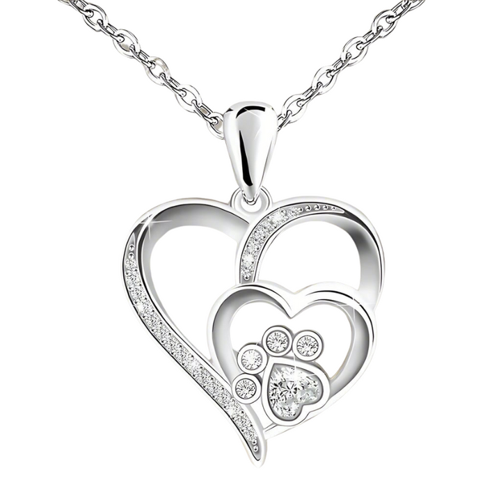 Inolt - Paw & heart necklace in silver