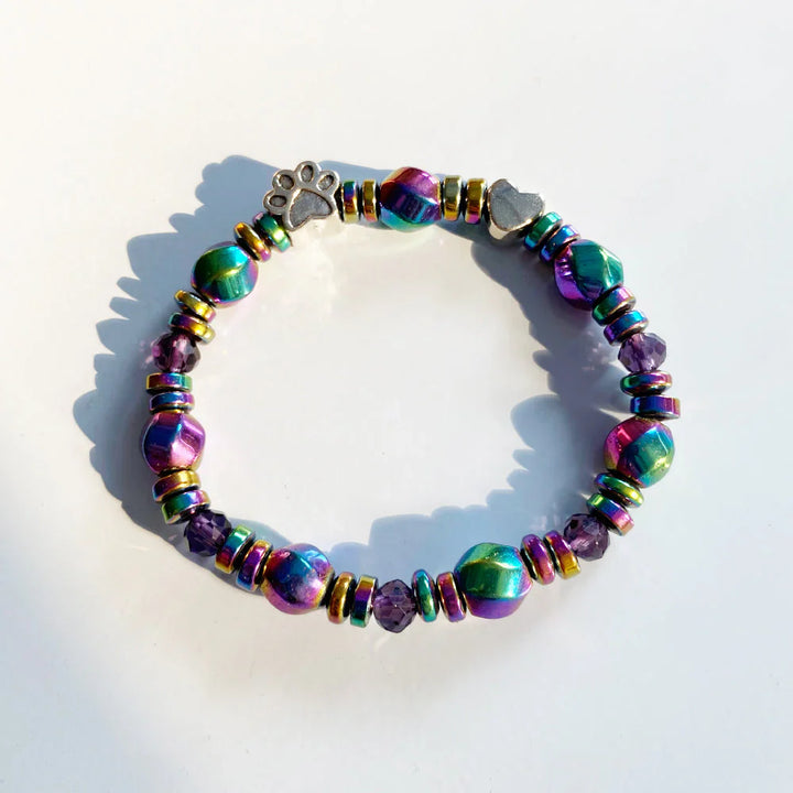 Sloan - Magnetic bracelet with paw trailer | Silver