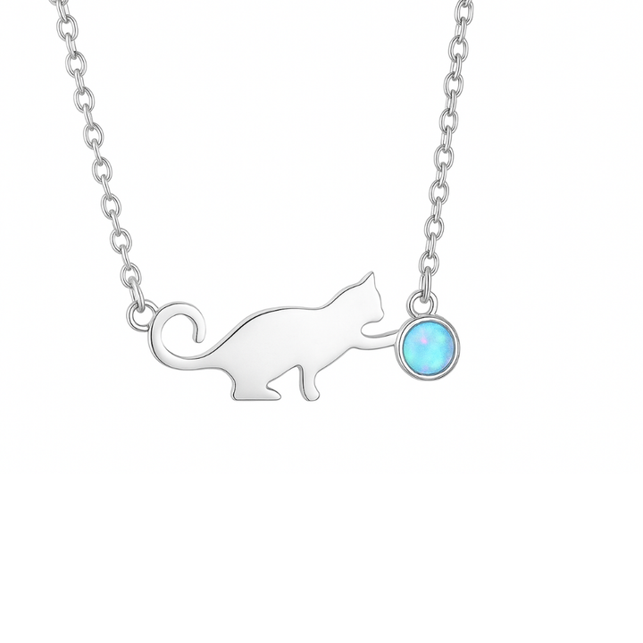 Vintage cat necklace - Tylena | Silver