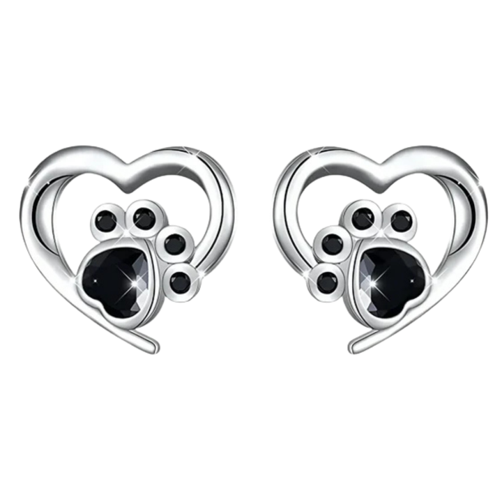 Nina - cardiac paw earpluged with black silver