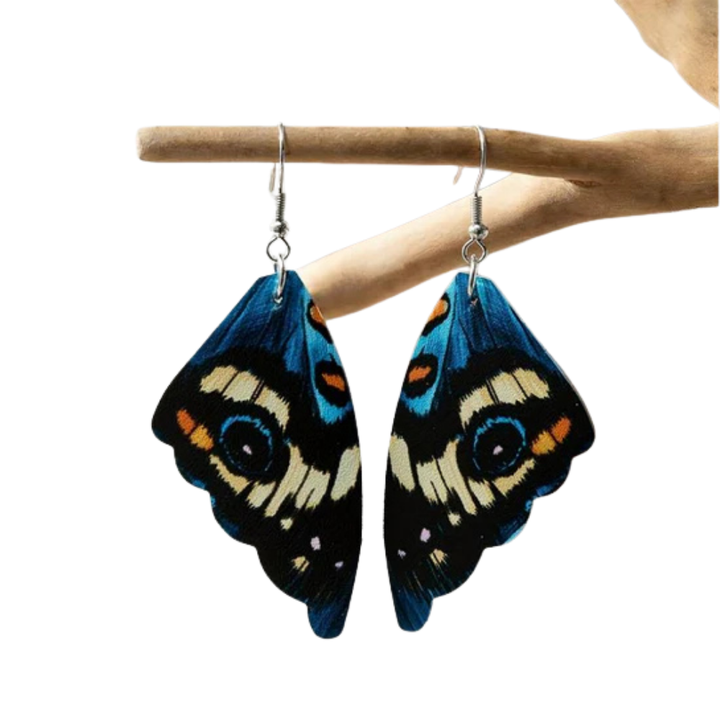 Vintage earrings with exotic butterfly wings - Keira | Silver