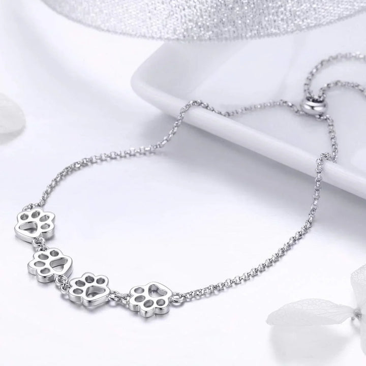 Lillian - Adjustable paw strap made of 925 silver and gold