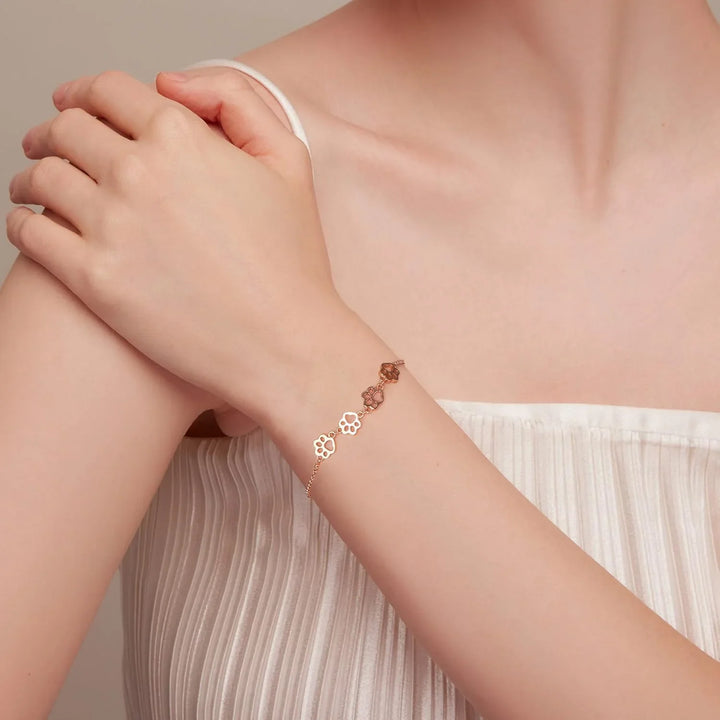 Lillian - Adjustable paw strap made of 925 silver and gold