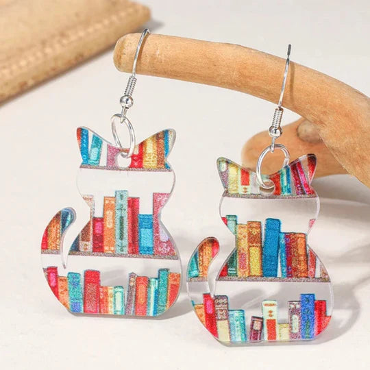 Sutton - Colorful vintage tissue earrings | Silver
