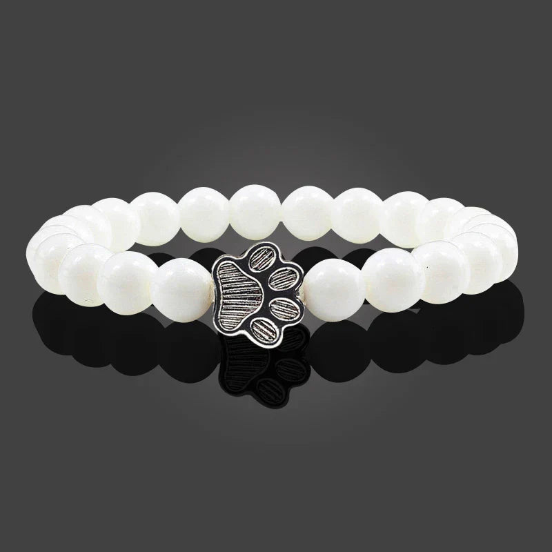 Finley - pearl bracelet with paw trailer | Silver
