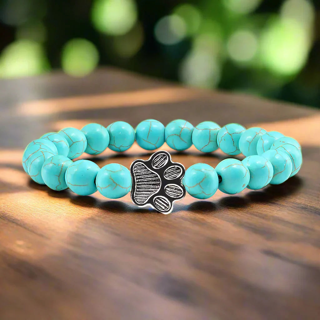 Finley - pearl bracelet with paw trailer | Silver