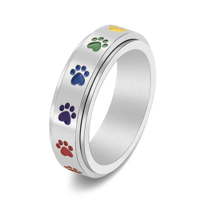 Thea - Rotatable anti-stress ring | Silver and Gold