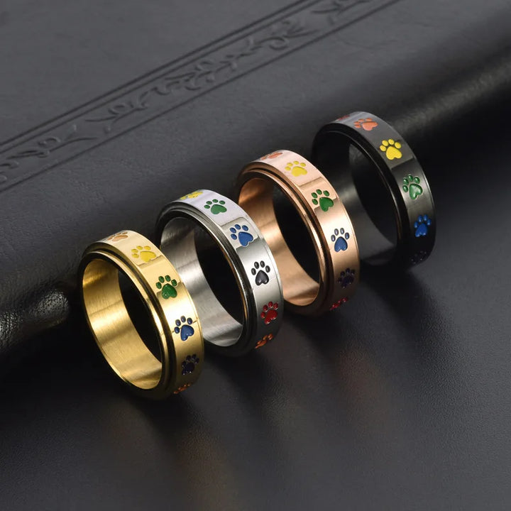 Thea - Rotatable anti-stress ring | Silver and Gold