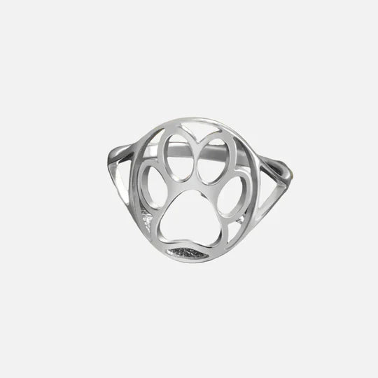 Laila - Open gold and silver ring with paw motif | Silver and Gold