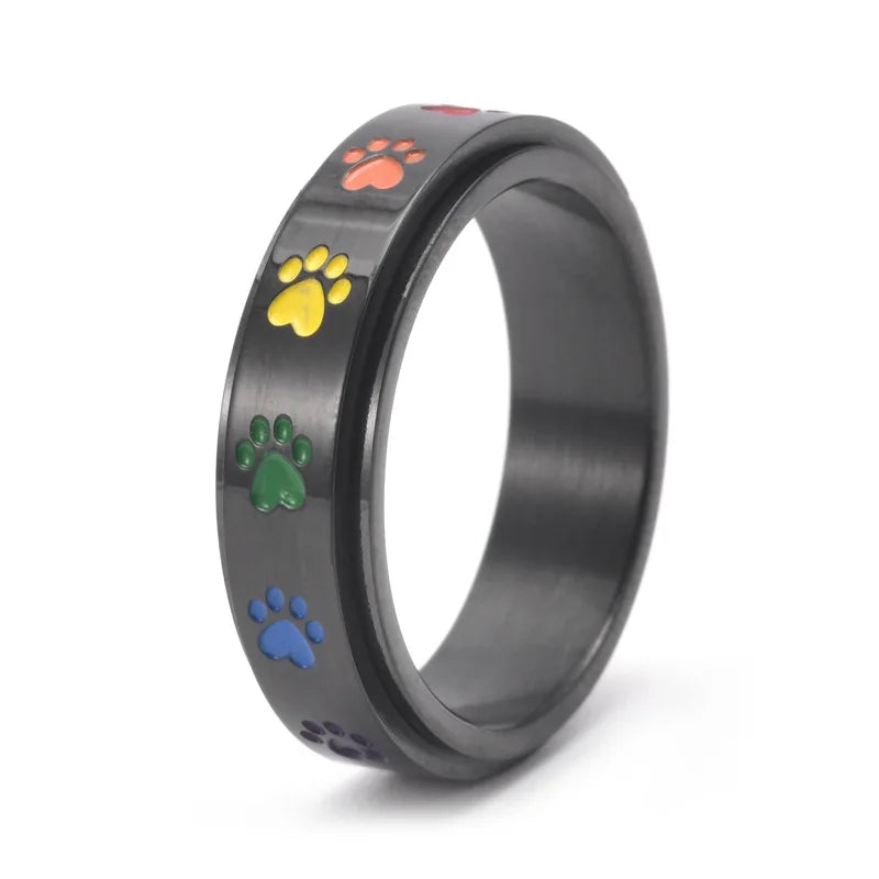Thea - Rotatable anti-stress ring | Silver and Gold