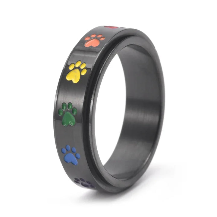 Thea - Rotatable anti-stress ring | Silver and Gold