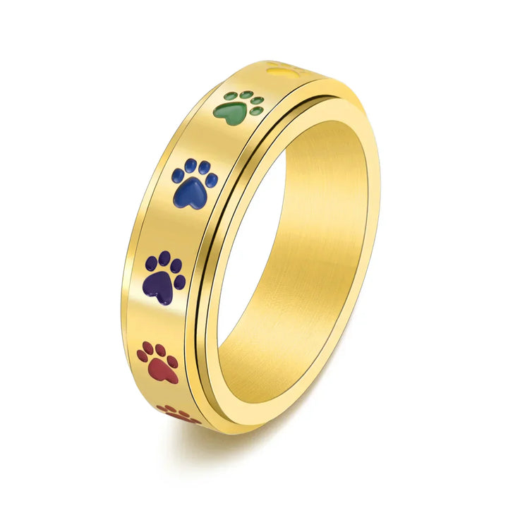 Thea - Rotatable anti-stress ring | Silver and Gold