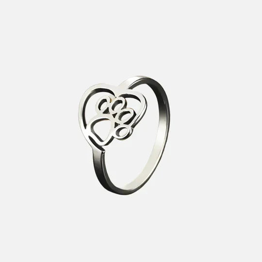Fraser - Pfote & Heart Ring Gold and Silver