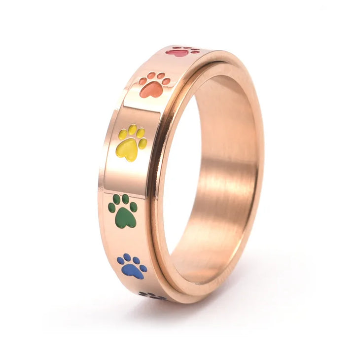 Thea - Rotatable anti-stress ring | Silver and Gold