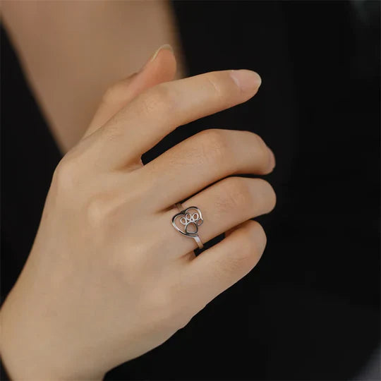 Fraser - Pfote & Heart Ring Gold and Silver