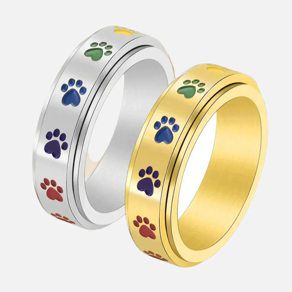 Thea - Rotatable anti-stress ring | Silver and Gold