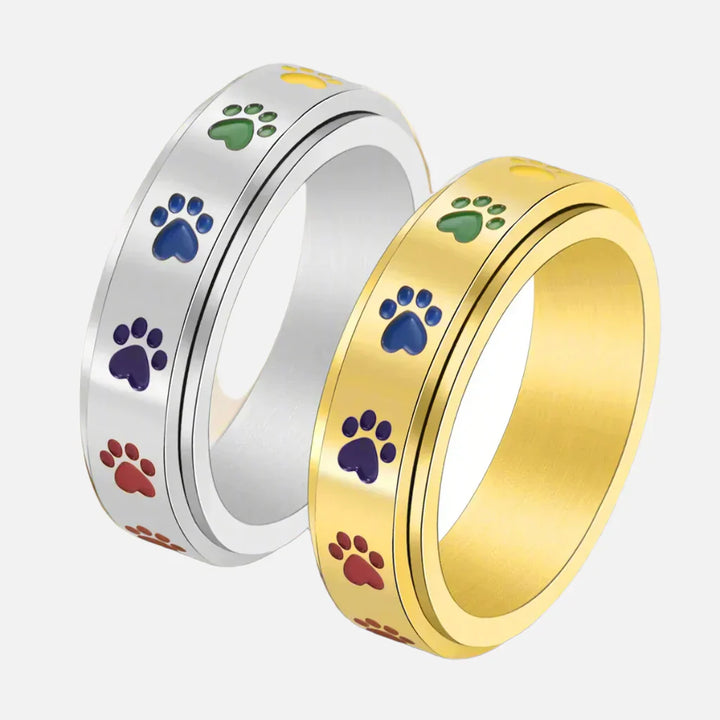 Thea - Rotatable anti-stress ring | Silver and Gold