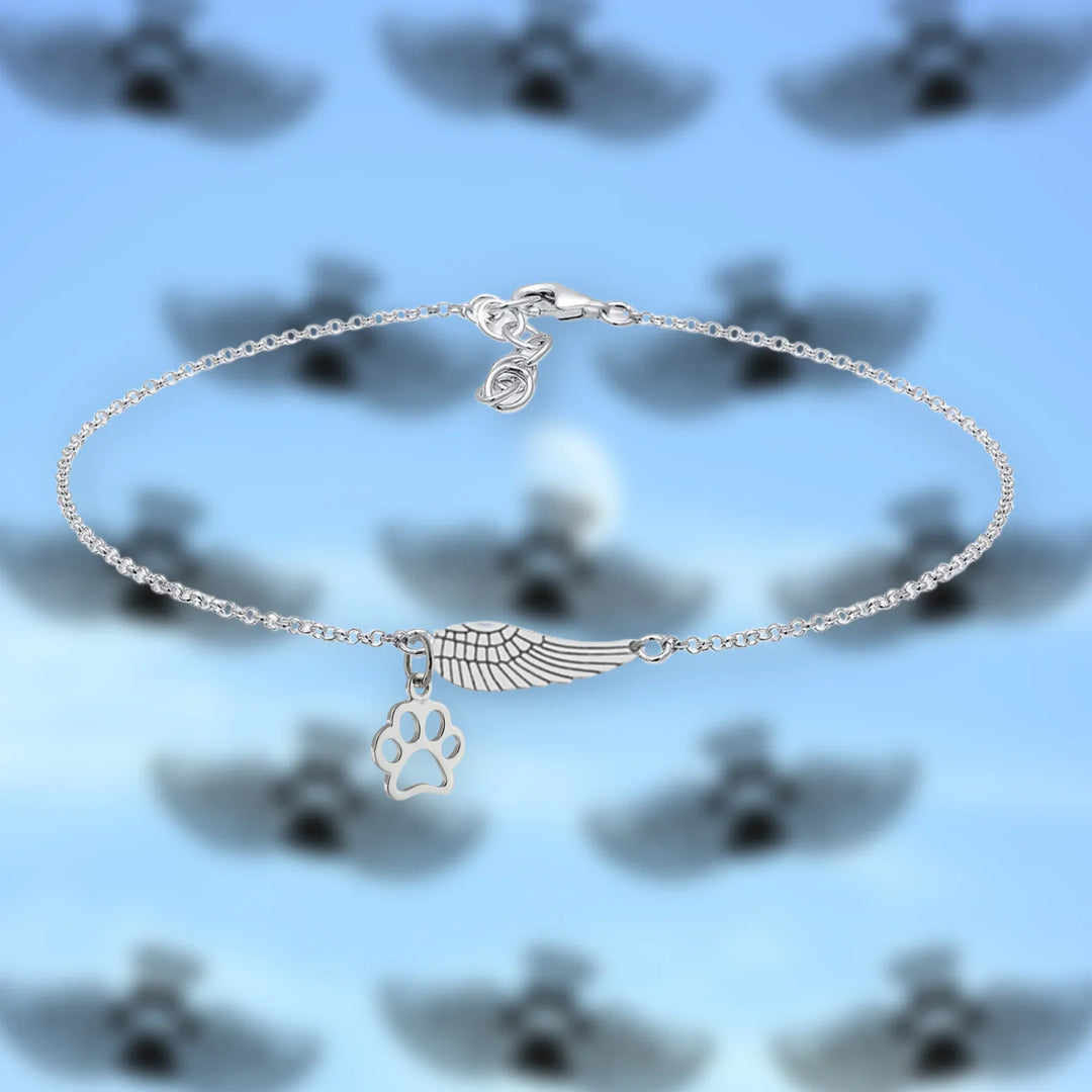 Eloise - Memorial bracelet with angel wing | Silver