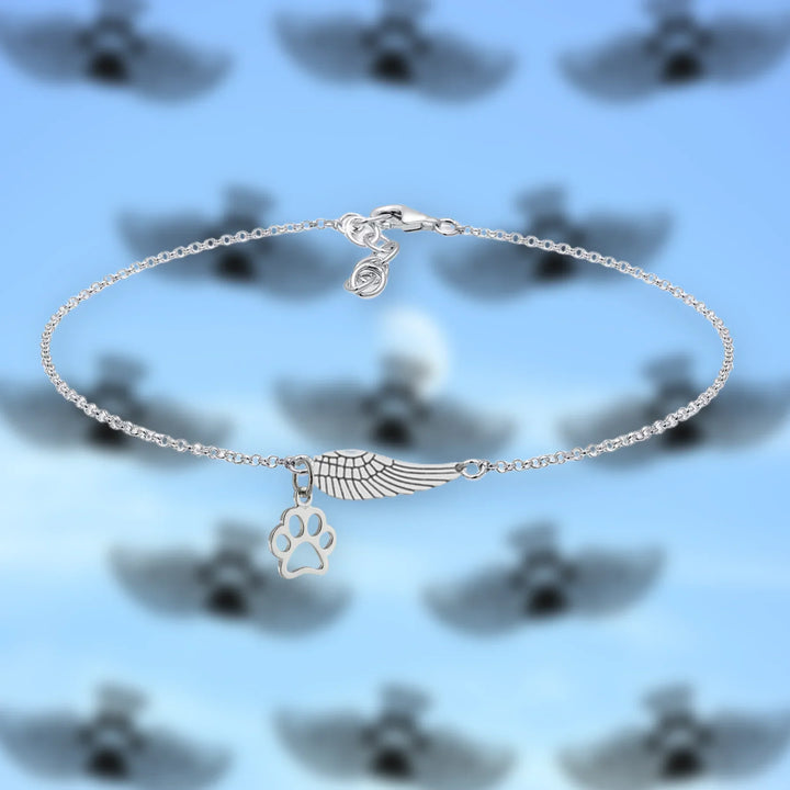 Eloise - Memorial bracelet with angel wing | Silver