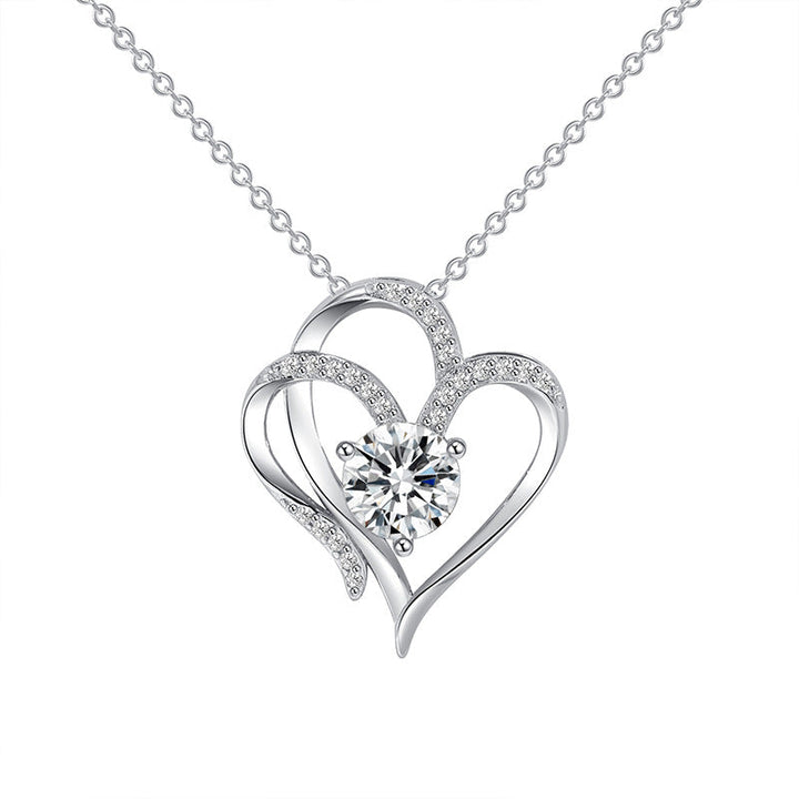Adjustable Women’s Necklace – Double Heart Design with Sparkling Zirconia 6