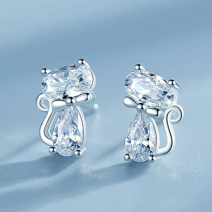 Ivy- Vintage tissue earrings with zirconia | Silver